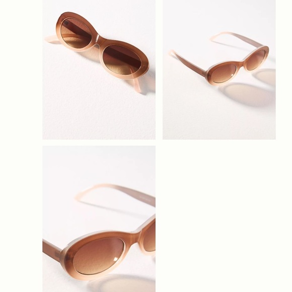 Anthropologie Ombré Oval Sunglasses Polarized Glasses Brown Print main image 5